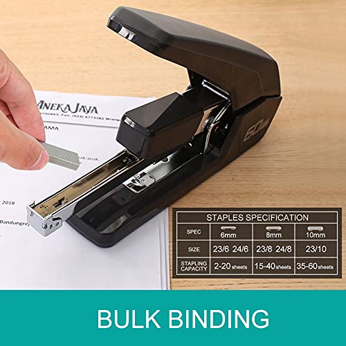 Heavy Duty Staplers Office, Effortless Ergonomic Design Stapler, 60 Sheet Capacity(Deli0465) #TOP3