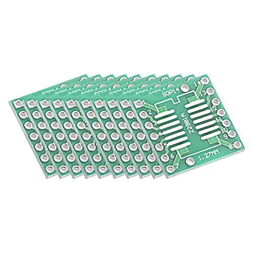 Image of Sourcingmap SSOP 14PIN 0.65 / SOP 14PIN 1.27 to DIP Adapter PCB Board Surface Mounted Devices Converter 10pcs