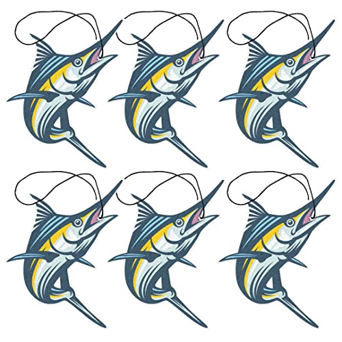 Image of Marlin Fish Car Air Freshener Ocean Breeze Scent Freshy Factory (6 Pack)