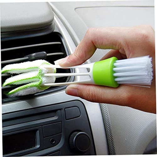 Screst 2 en 1 Auto-climatiseur Outlet Outil de nettoyage à poussière multi-usage Brosse à poussière Accessoires de voiture Intérieur Outils de nettoyage Vert Cover