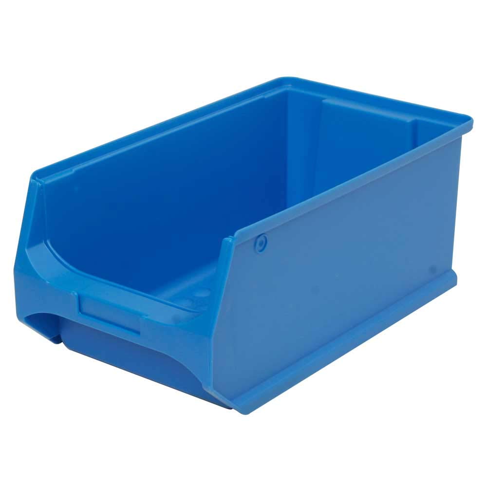 Set di 20 scatole trasparenti professionali LB3 con coperchio antipolvere trasparente, blu, capacità 7,6 litri, 350 x 200 x 150 mm