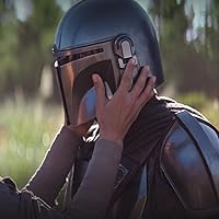 Vista 5 de Casco Mandaloriano Mandaloriano para adultos, máscara de cosplay Mandalorian de cabeza completa, accesorio de fiesta para Halloween, cumpleaños