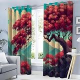 GUCSMN Cortinas Opacas Arces En Las Montañas para Dormitorio, Tema Paisaje De...