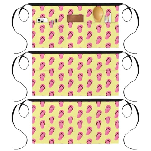 Demi-tablier pour cuisine et pâtisserie à motif tongs idéal en bistrot