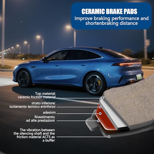 Image of D1184 Front Ceramic Brake Pads Kit Fit For Scion iQ 2013, For Toyota Prius C 2012-2019, For Toyota Yaris 2007-2018