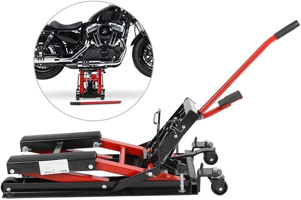 Floor Jack, 1500lbs Motorcycle Stand Adjustable Lifting Kickstand Hoist Workshop Tool, Vehicle Maintenance Tool