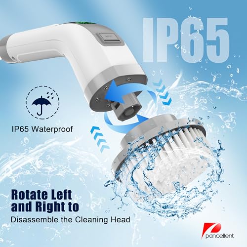 Image of Pancellent Electric Spin Scrubber,2025 Upgrade 7 in 1 Electric Cleaning Brush,360RPM Powerful Cleaning,1.5H Bathroom Scrubber Dual Speed with Extension Arm for Kitchen,Car,Tile,Wall,Floor,Shower
