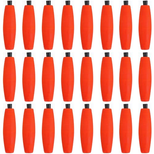 VATEICO Fishing Bobbers for Catfish Rigs,24pcs Multiple Colors Fishing Foam Float Pompano Rig Fishing Corks Bobbers for Crappie Santee Rig Freshwater Saltwater Fishing (Red, 2.5inch-24pcs)