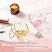 Gifts for Women Pink Flower Ring Dish Glass Jewelry Dish Jewelry Tray Cute Vanity Organizer Room Decor Aesthetic Nightstand Bathroom Decor Trinket Dish Ring Holder Dish Jewellery Tray Valentine's Gift