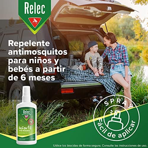 Miniatura 5 de Relec Infantil Spray Repelente Antimosquitos (+6 Meses), 100 ml | Sin alcohol, apto niños y bebés, piel sensible, eficaz contra mosquito tigre, dermatológicamente testado, clima templado