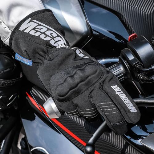 Image of Masontex Winter Motorcycle Gloves M36, Touch Screen Waterproof Gloves for Men and Women, Gloves for Dirt Bike Motorbike Motocross ATV(Black,M)