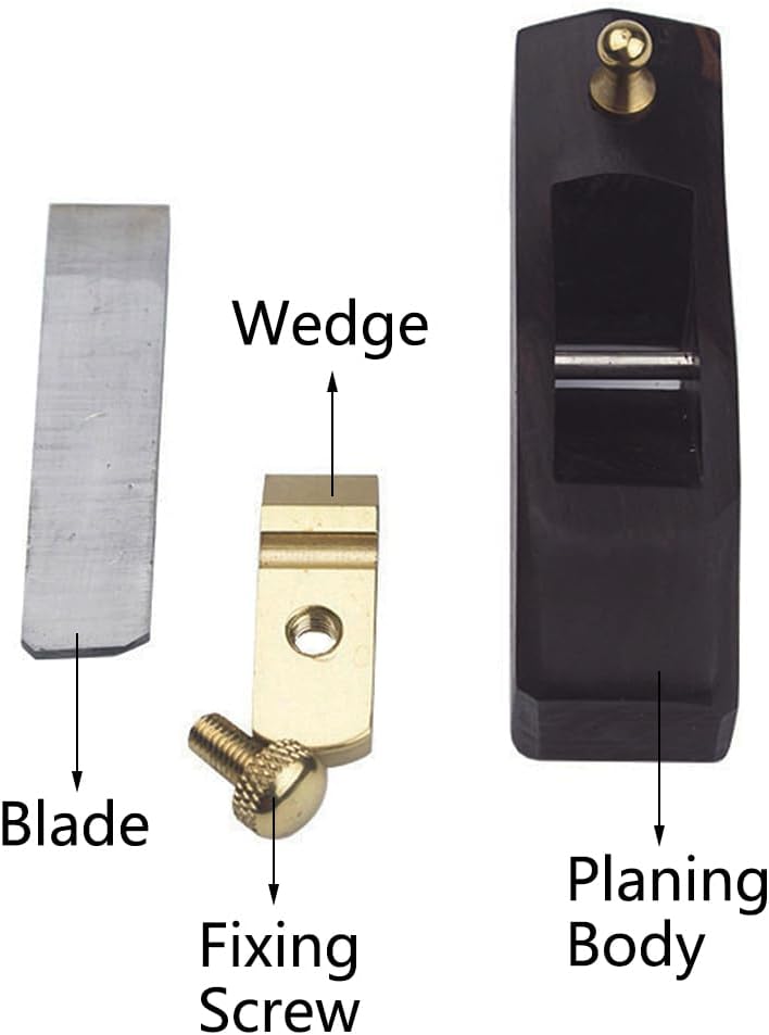 1 Pcs Mini Handheld Woodworking Planer, Woodworking Wood Plane Wooden Carpenter Woodcraft Tool for Trimming, Wood Planing, Surface Smoothing (A)