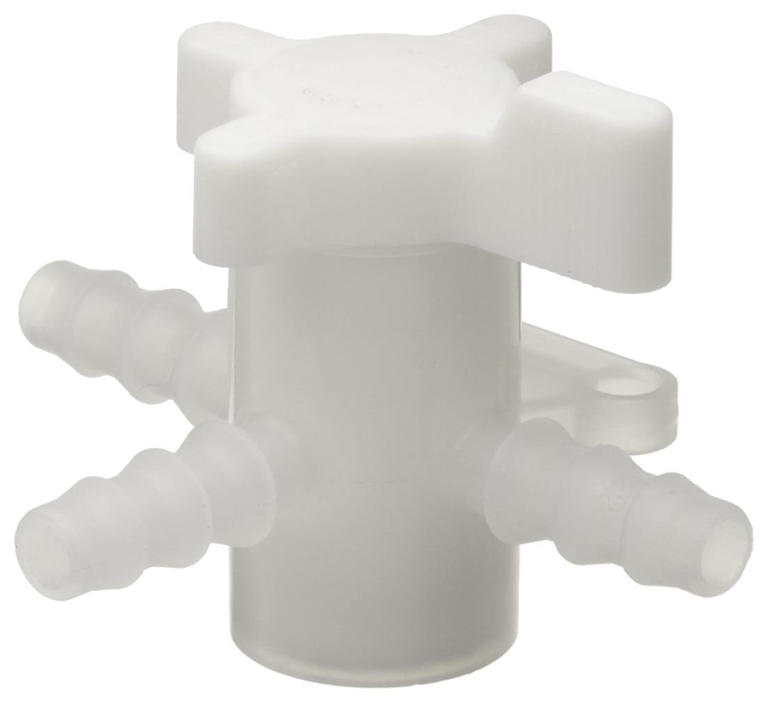 SP Bel-Art Three-Way Fluoroplastic Stopcock for 6mm Tubing; 4mm Bore (F30888-0006)