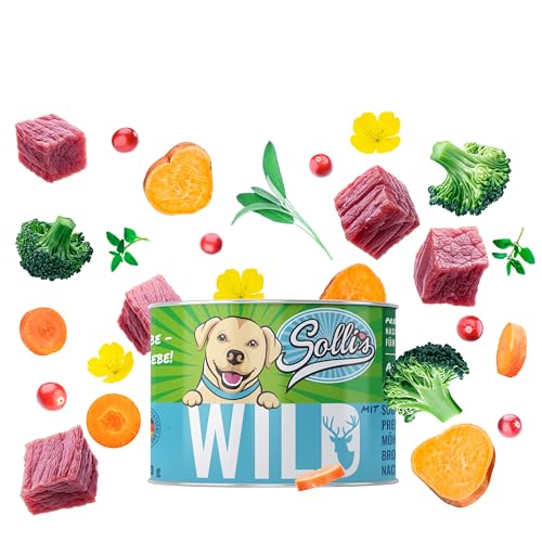 Sollis Hundefutter Nassfutter für Hunde | 0% Getreide | 0% Zucker | Natur pur in verschiedenen Sorten & Größen (Klassik Mix, 24x200g)