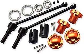 GPM Upgrades Hard Steel Front/Rear Extend CVD Shaft (110MM) with Aluminum Wheel Lock & Hex Claw - 18PC Set for 1/10 Maxx W/Widemaxx Monster Truckï¼ˆ89086-4ï¼‰ RC Car (Orange)
