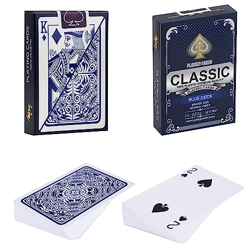 2X Kunststoff Spielkarten | Wasserdicht | Professionelle Qualität | 100% wasserdichter Kunststoff | Luxus Design Mit klassischer Karte | Flexibel Und Robust | Bridge & Poker | Duo Pack Rot – Bild 7