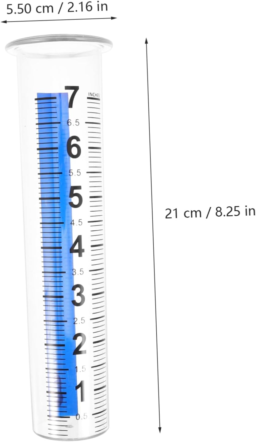 Yardwe 8pcs Rain Gauge Accurate Rain Measuring Tool for Garden and Lawn Plastic Measuring Tube Scale for Outdoor Use and Home Gardening