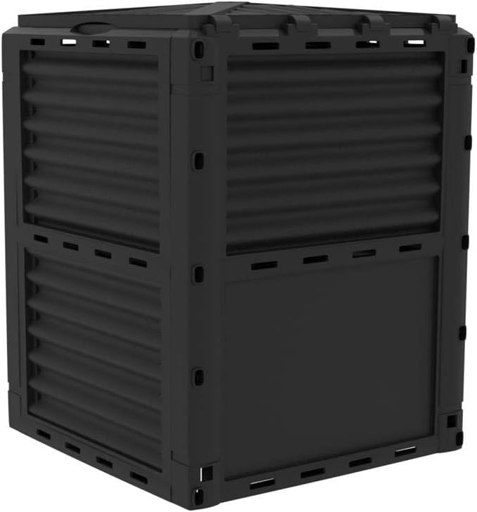 ECOgardener Garden Compost Bin. Large Outdoor Compost Container Outdoor Aerating Compost Box, Black 80 Gallon: Garden & Outdoor