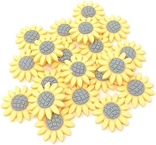 Wedding Touches 20x Yellow 22mm Soft Feel Sunflower Flatbacks Craft Cardmaking Embellishments