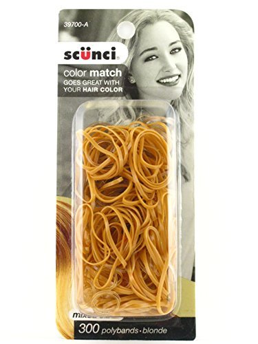 Scunci Mixed Size Blonde Polyband Hair Elastics - 300 Pcs.