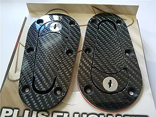 Universal Jdm Carbon Fiber Hood Pin Plus Flush Mount Latch Kit Lock With Keys #TOP2