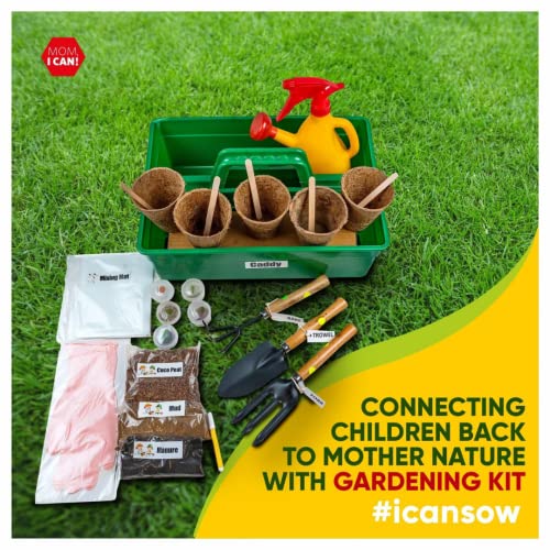 Mom I Can- The Gardening Kit | Gardening Tools Kit for Kids | for Home Garden | for Watering | for Gift | Seeds for Gardening | Gardening Kit for Kids | for Home Garden Full Set