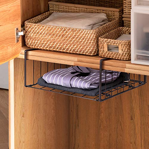 image for SimpleTrending Under Cabinet Organizer Shelf, 2 Pack Wire Rack Hanging