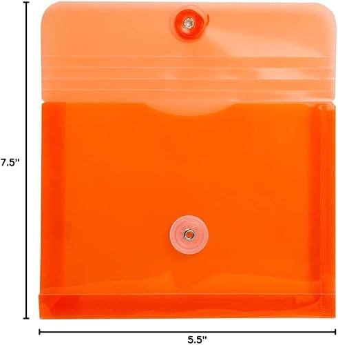Vista 383 de Sobres de plástico con botón y cuerda, Variados Paquete de 6 colores surtidos