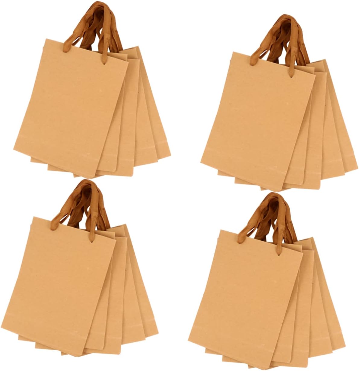 TOVINANNA 20pcs Elegant Kraft Paper Tote Bags Handles Capacity Bag for Women Paper Handles Eco-friendly Packaging