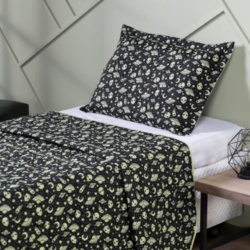 COBRE LEITO DUPLA FACE CAMA SOLTEIRO 2 PEÇAS 80% ALGODÃO TEMA DE ET