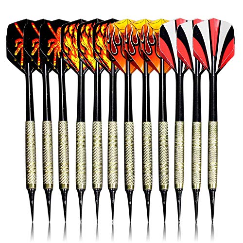 Sinwind Soft Darts Set, 12 Pcs Soft Tip Darts, 42 Flights And 100 Soft Tip Points For Electronic Dartboards #TOP5