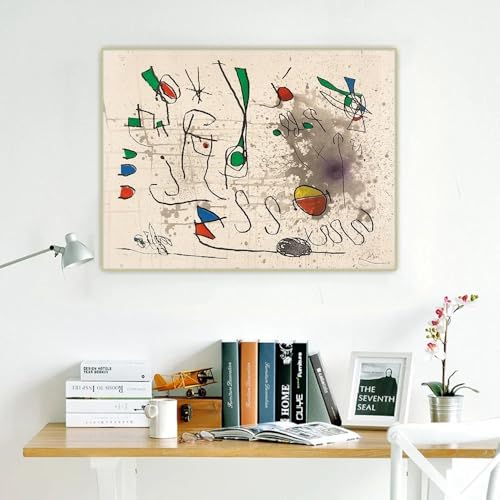 Œuvre d'art surréaliste Joan Miró Hommage à Picasso impression sur toile haut de gamme