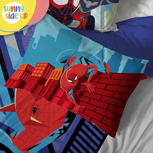 Image of Sunny Side Up Kids Comforter Set Includes Sheets and Pillow Covers - Soft and Cozy Bed Set for Stylish Room Decor, Gray - Spiderman, 4 Piece Toddler Bedding