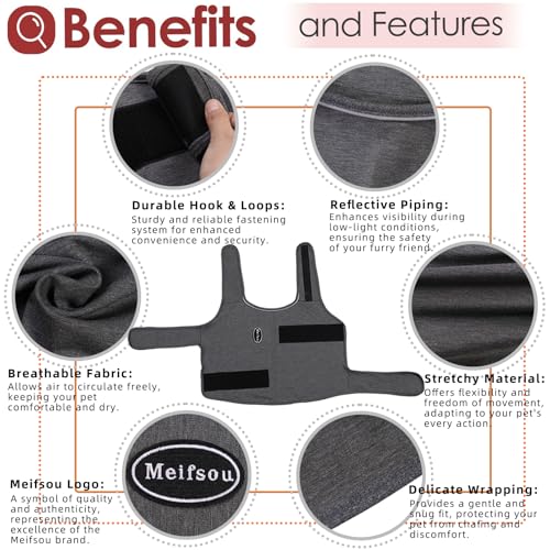 Meifsou Colete de ansiedade para cães, jaqueta de trovão para cães, camisa calmante para cães para t
