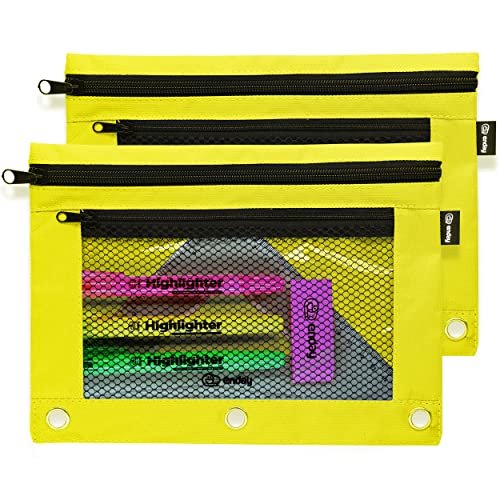 Image of Enday Green Pencil Pouch For 3 Ring Binder, Zippered Binder Pencil Pouches, 3 Ring Pencil Pouch for Binder, Pencil Case for Binder, Large Pencil Bags for School, Home, and Office (2 Pack)