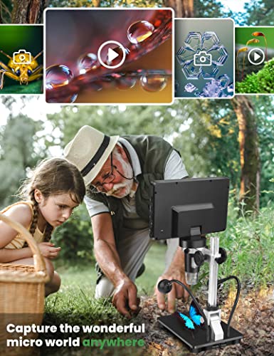Hdmi Lcd Digital Microscope With Ips Screen, Dcorn 7" Coin Microscope For Coin Collection Supplies, View Entire Coin,16Mp Soldering Microscope With Lights For Adults, 32Gb Card Included #TOP4