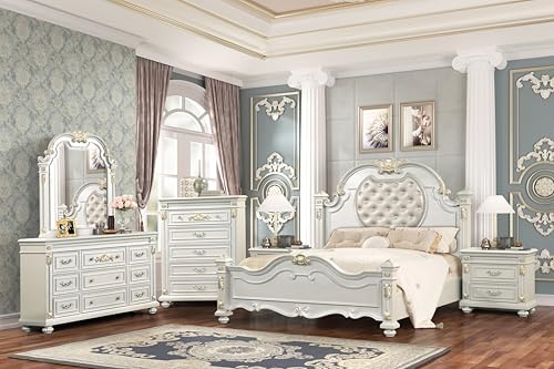 First of a Kind Cosmos Furniture Destiny White Queen 4 Piece Bedroom Set
