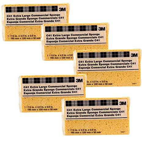 Image of 3M Extra Large Commercial Sponge - Durable, Highly Absorbent Cleaning Sponge for Heavy-Duty Tasks - Pack of 5