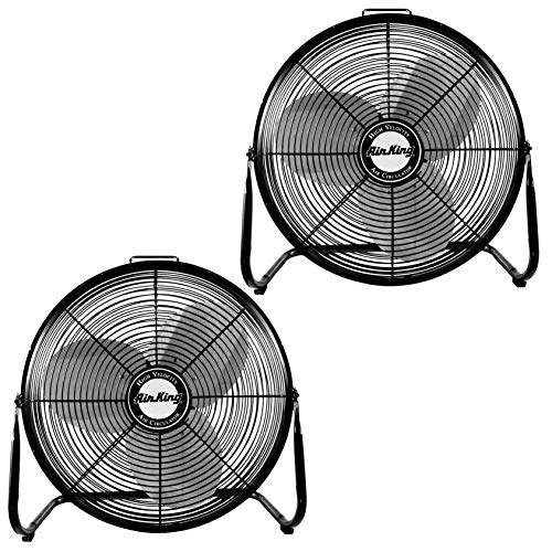 Air King 18" 1/6 Hp 3 Speed Heavy Duty Portable Industrial Floor Fan (2 Pack) #TOP9