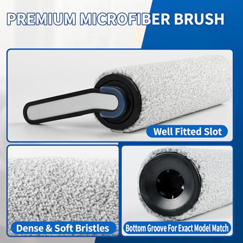Image of Keluke Roller Brush and Filters Replacement Compatible with Tineco Floor ONE S5 /Floor One S5 Pro Cordless Vacuum Cleaner,(NOT for S5 COMBO) Replacement Parts Include 3 Brush Rollers, 3 Filters