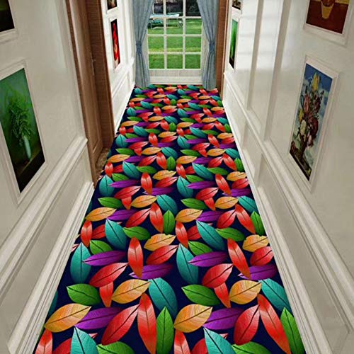 Alfombra de pasillo largo texturizada con diseño botánico exclusivo 3D 3