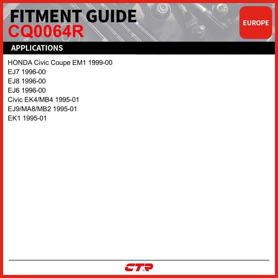 Miniatura 4 de CTR CQ0064R - Brazo de control superior delantero derecho compatible con Acura EL 2000-1997, Honda Civic 2000-1996 - Sustituye a RK90450, CMK90450