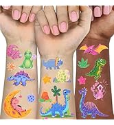 Ozepao Dinosaur Glitter Temporary Tattoos for Kids - 160 Styles - Dino Party Favors, Birthday Par...