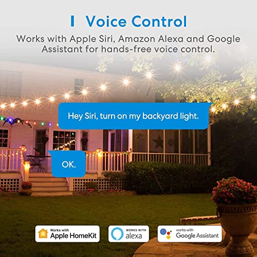 Slimme buitencontactdoos werkt met Apple HomeKit meross WLAN-buitenstopcontact waterdicht, WiFi tuin dubbel stopcontact… - Image 8