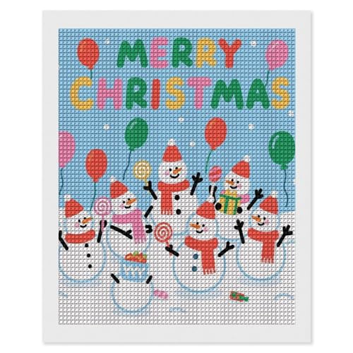 Peinture diamant Bonhomme de neige Noël foret carré 5D pour adultes
