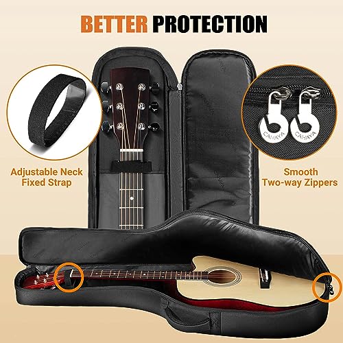 CAHAYA Acoustic Guitar Bag: 42 43 44Inch Guitars 0.5Inch Thick Padding Guitar Case Gig Bag Soft with Adjustable Shoulder Straps and Back Handle CY0346 - Thumbnail 4