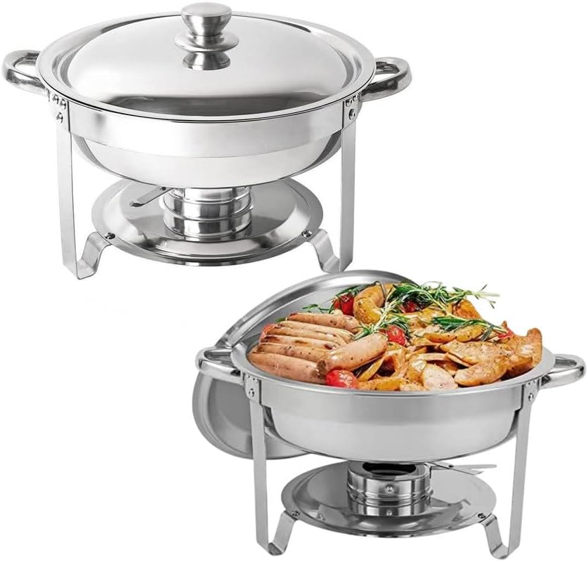 AIZYR 2 Pack Chafing Dishes for Buffet, Stainless Steel Chafing Dish Buffet Set Food Warmer with Lid for Event Party Banquets Catering