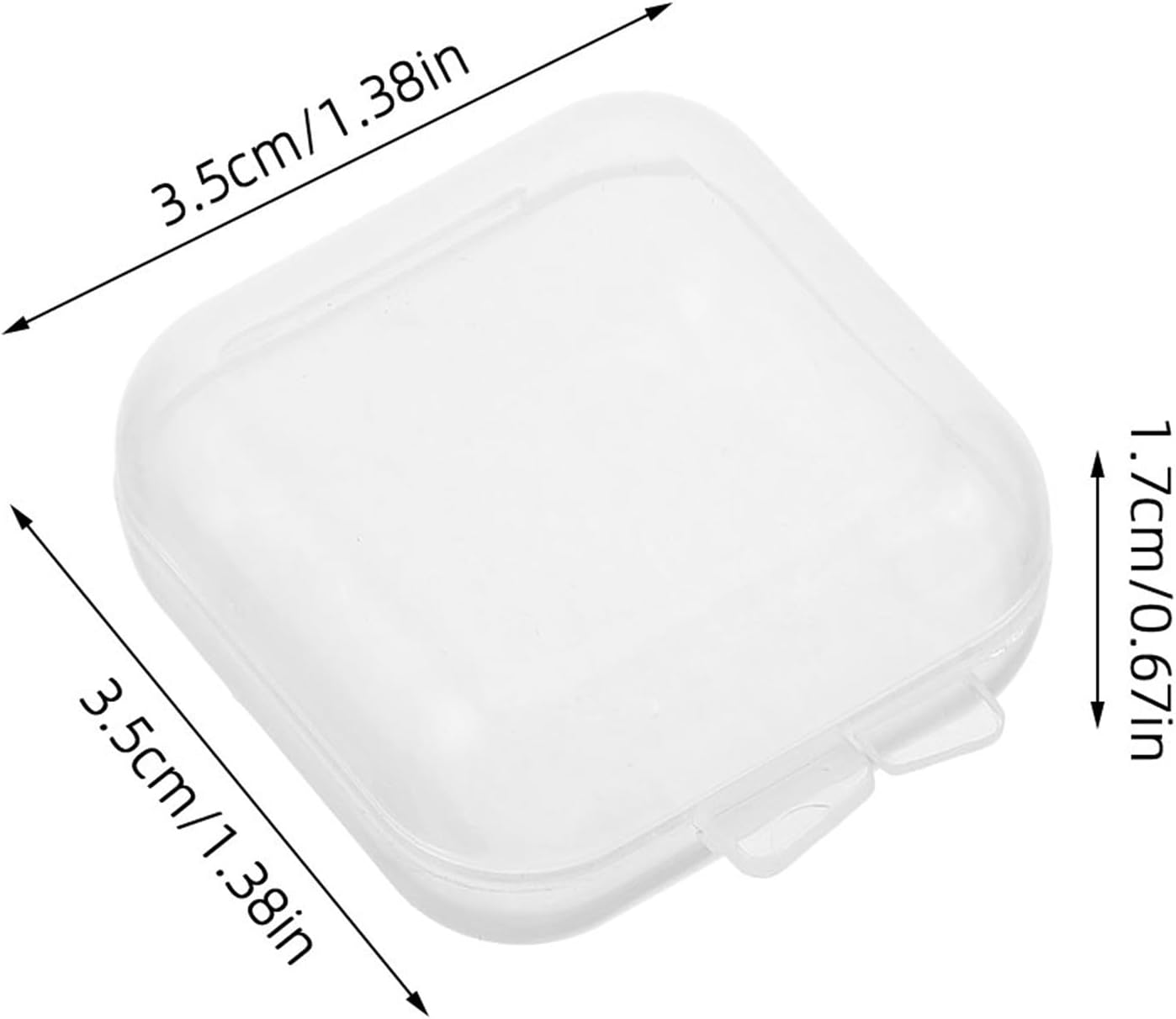 60pcs Plastic Beads Storage Containers, Small Clear Square Storage Box Organizer with Hinged Lid for Small Items, Crafts, Jewelry, Hardware 1.38x1.38 inch