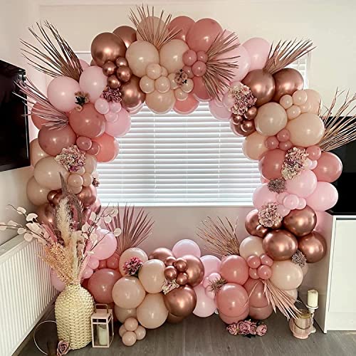 Image of Dusty Pink Retro Balloons arch Kit for Birthday,Anniversary, Welcome Baby, Baby Shower, Theme Party Decoration | AR Giftzadda (Dusty Pink)