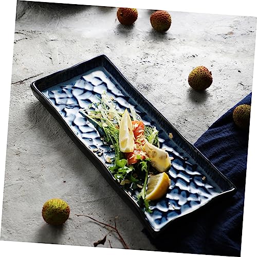 Plato rectangular de cerámica para sushi y frutas miniatura 3